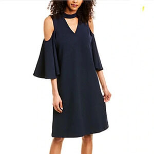 NIC + ZOE SHIFT NEW WOMENS DRESS NAVY BLUE WEDDING FALL WINTER BOTTOMS SIZE M